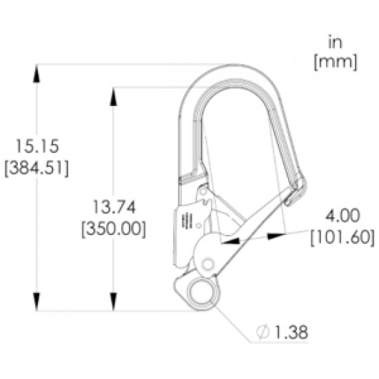 5944 4" Form Snap Hook - Aluminum