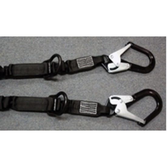 881-12R Wind Tower Lanyard(Twin Leg) w/Rescue D-Rings - Black