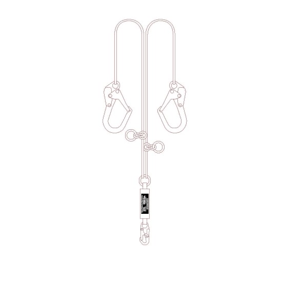 874 NEW FR 100% Tie Off & Tie-Back, 6 ft. w/6-12ft. Free Fall Potential