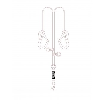 874 NEW FR 100% Tie Off & Tie-Back, 6 ft. w/6-12ft. Free Fall Potential